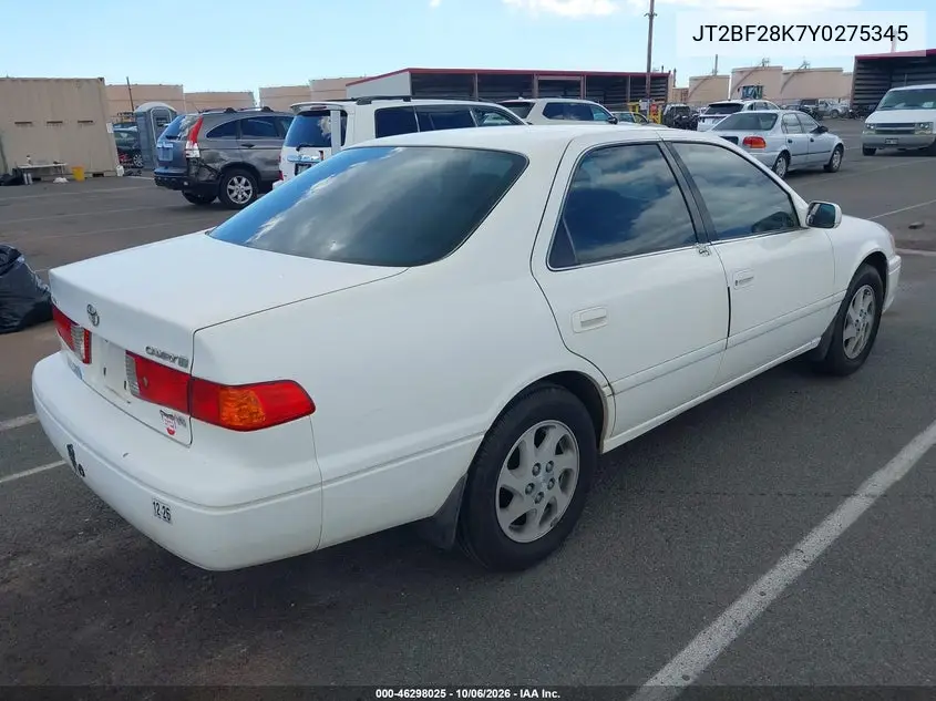 2000 TOYOTA CAMRY VIN JT2BF28K7Y0275345 — фото 4