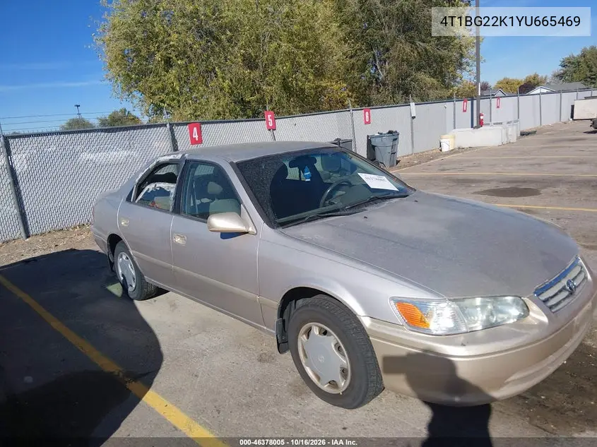 TOYOTA CAMRY 2000, VIN 4T1BG22K1YU665469