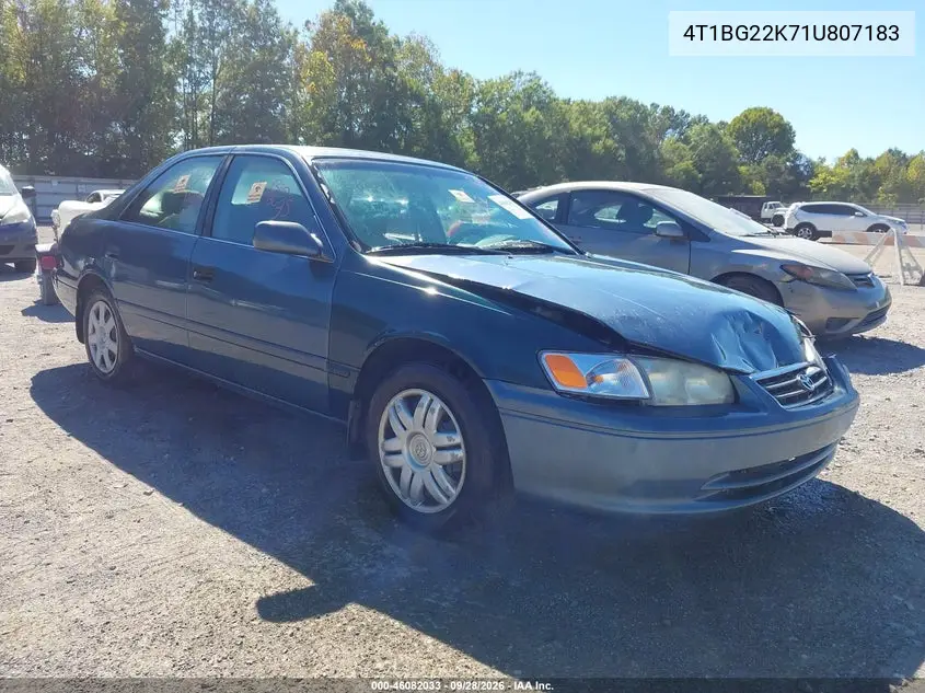 TOYOTA CAMRY 2001, VIN 4T1BG22K71U807183