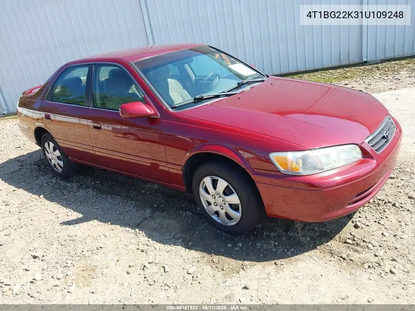 TOYOTA CAMRY 2001, VIN 4T1BG22K31U109248