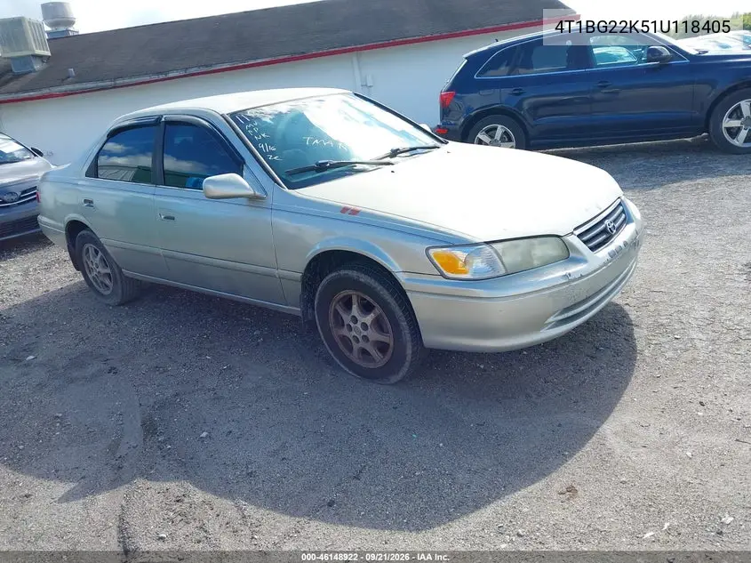 TOYOTA CAMRY 2001, VIN 4T1BG22K51U118405