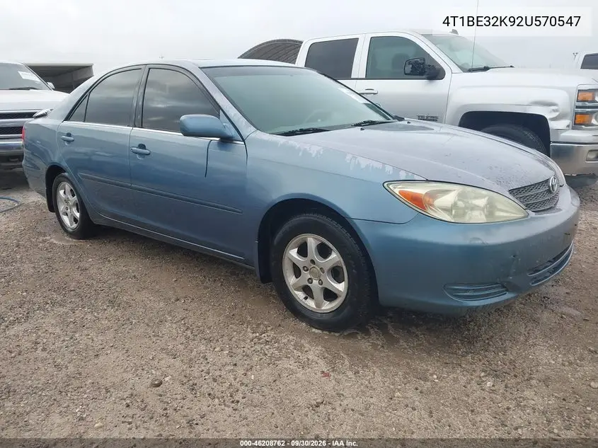 TOYOTA CAMRY 2002, VIN 4T1BE32K92U570547