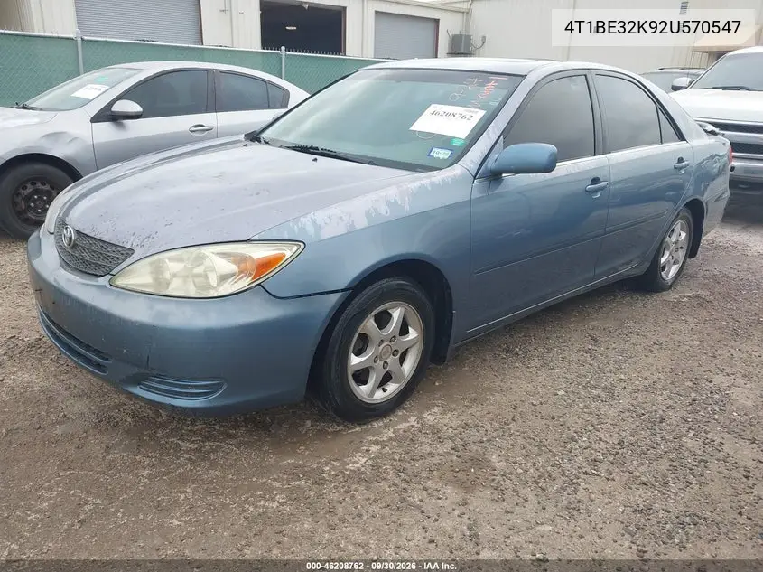2002 TOYOTA CAMRY VIN 4T1BE32K92U570547 — фото 2