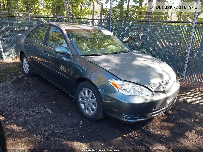 TOYOTA CAMRY 2002, VIN JTDBE32K720101940