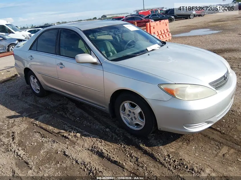 TOYOTA CAMRY 2002, VIN 4T1BF32K72U510005