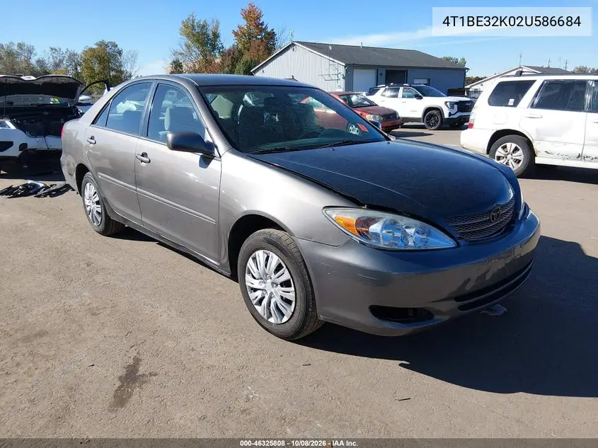 TOYOTA CAMRY 2002, VIN 4T1BE32K02U586684