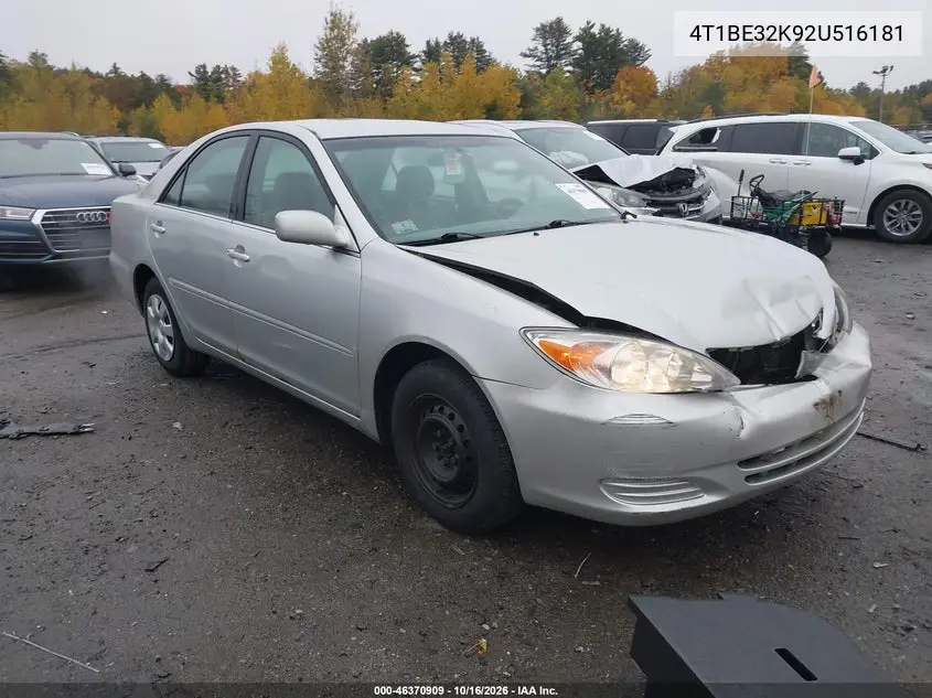 TOYOTA CAMRY 2002, VIN 4T1BE32K92U516181