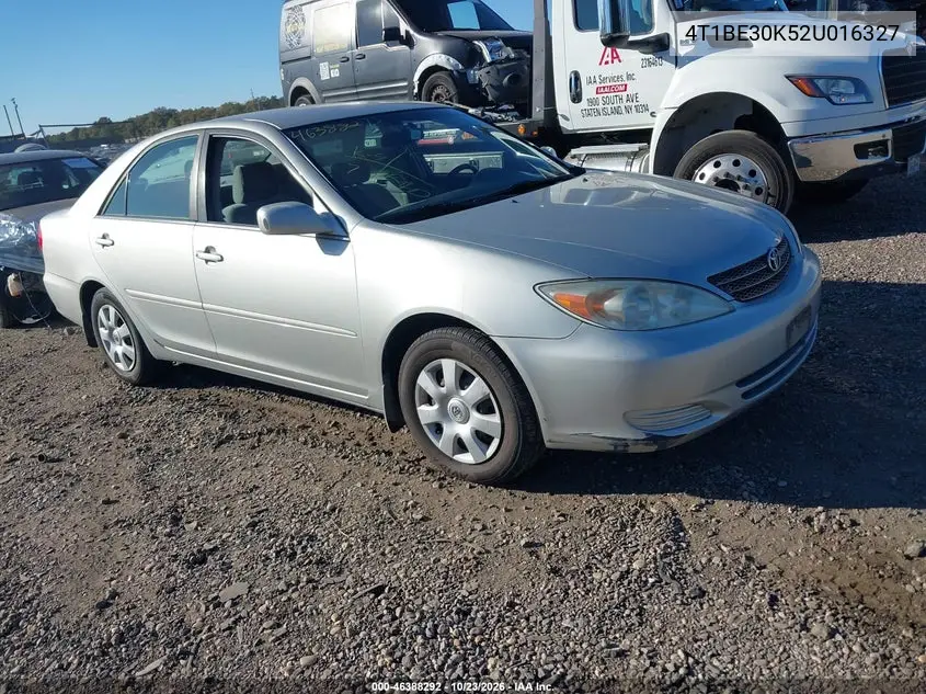 TOYOTA CAMRY 2002, VIN 4T1BE30K52U016327