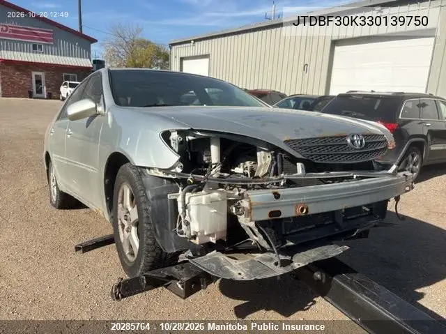 TOYOTA CAMRY 2003, VIN JTDBF30K330139750