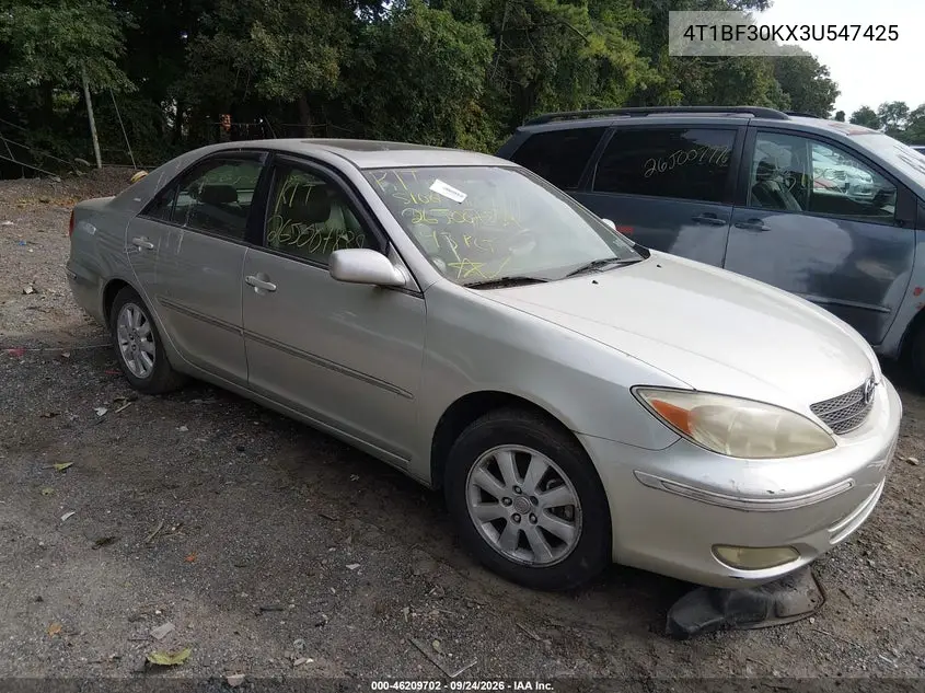 2003 TOYOTA CAMRY VIN 4T1BF30KX3U547425 — фото 2