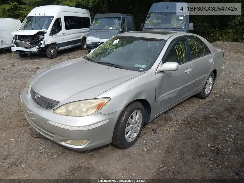 2003 TOYOTA CAMRY VIN 4T1BF30KX3U547425 — фото 1
