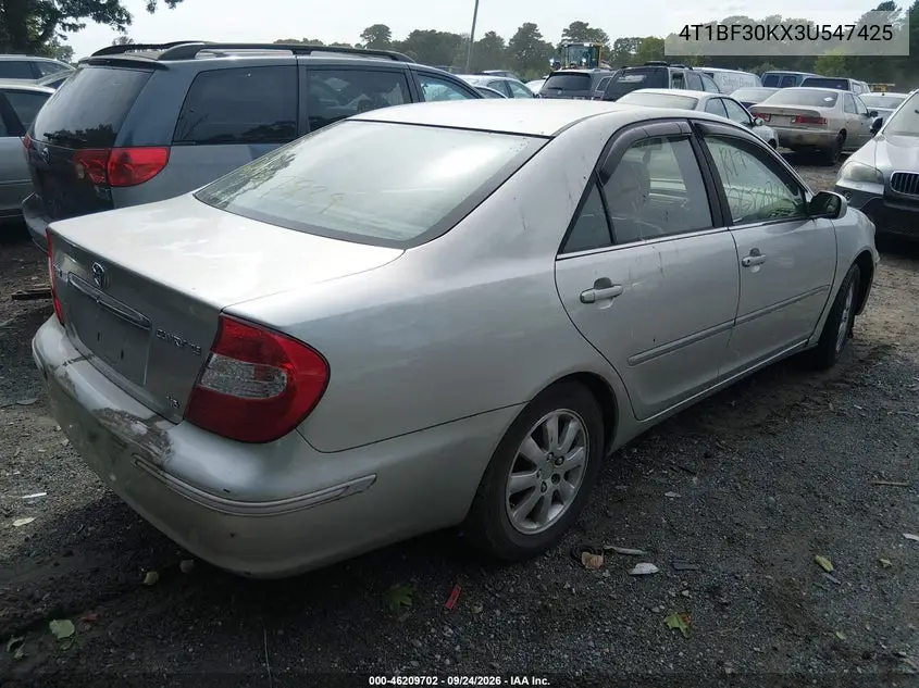 2003 TOYOTA CAMRY VIN 4T1BF30KX3U547425 — фото 4