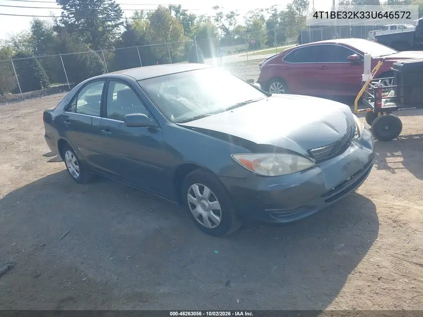 TOYOTA CAMRY 2003, VIN 4T1BE32K33U646572