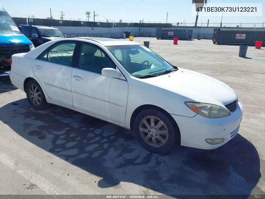 TOYOTA CAMRY 2003, VIN 4T1BE30K73U123221