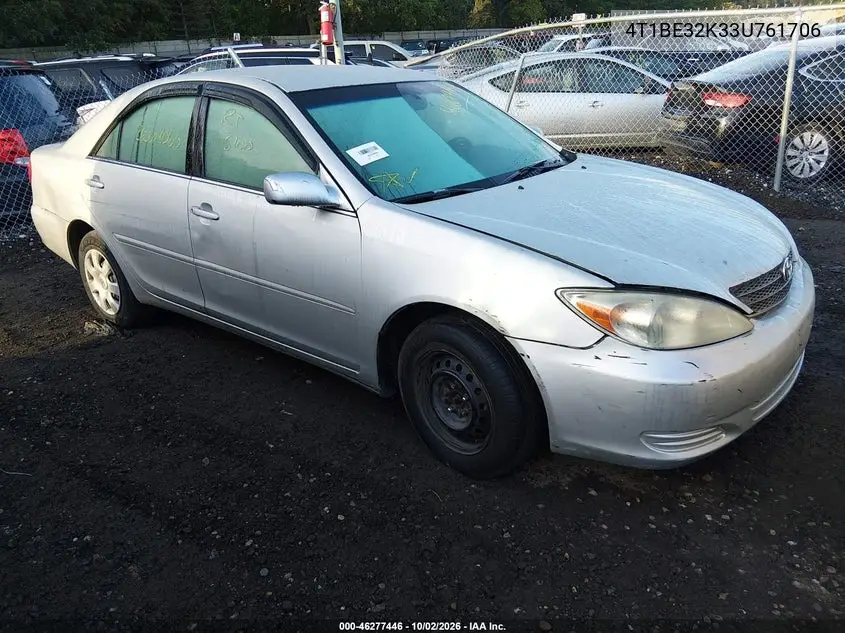 TOYOTA CAMRY 2003, VIN 4T1BE32K33U761706