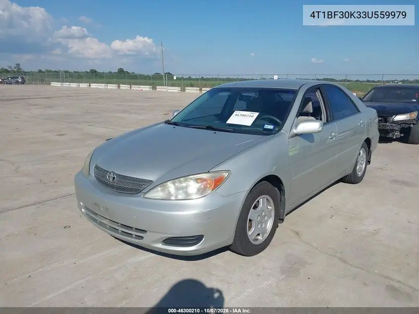 2003 TOYOTA CAMRY VIN 4T1BF30K33U559979 — фото 2