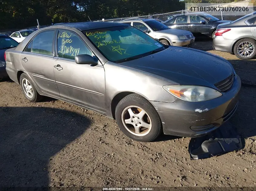 TOYOTA CAMRY 2003, VIN 4T1BE30K73U760206
