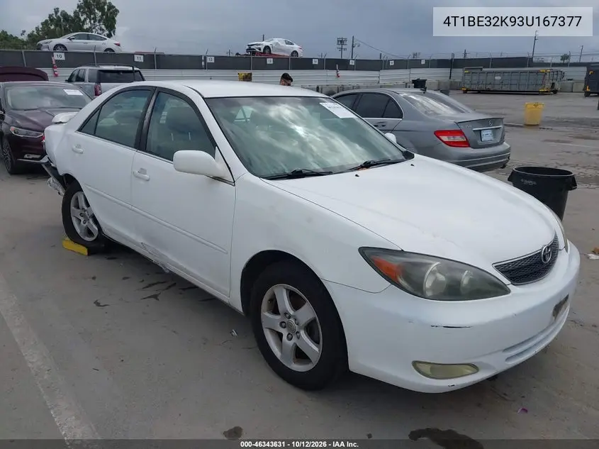 TOYOTA CAMRY 2003, VIN 4T1BE32K93U167377