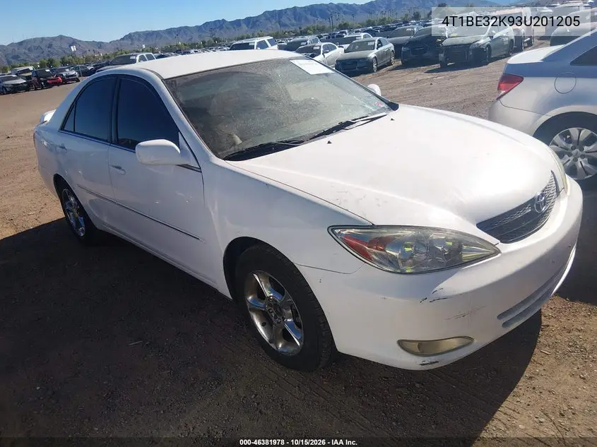 TOYOTA CAMRY 2003, VIN 4T1BE32K93U201205