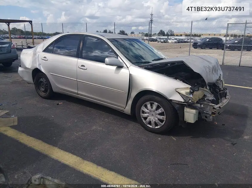 TOYOTA CAMRY 2003, VIN 4T1BE32K93U737491