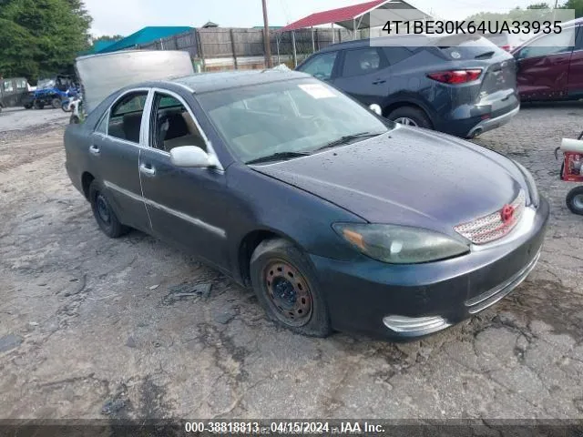 TOYOTA CAMRY 2004, VIN 4T1BE30K04U833935