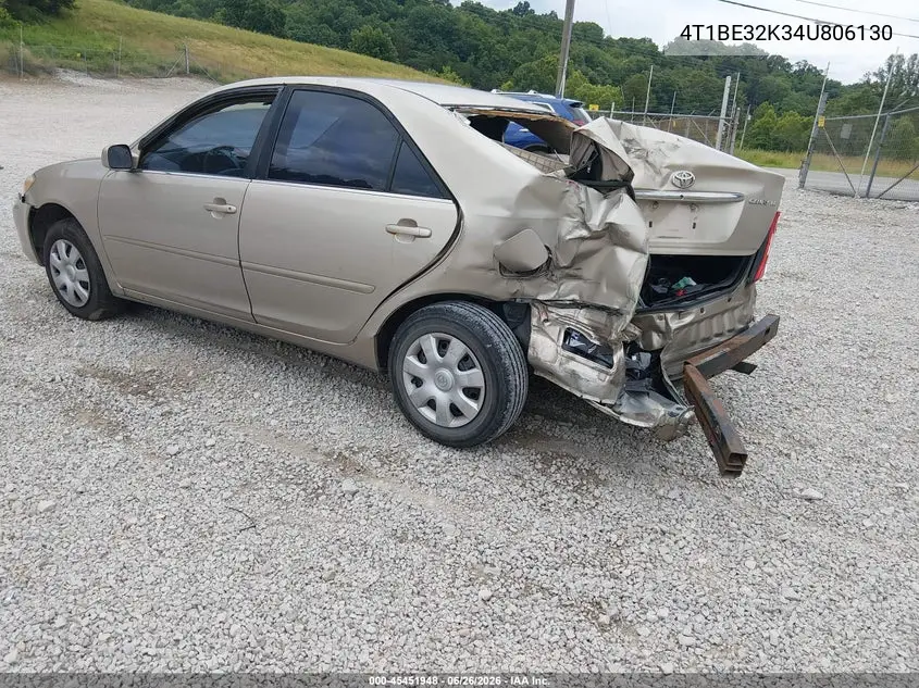 2004 TOYOTA CAMRY VIN 4T1BE32K34U806130 — фото 3
