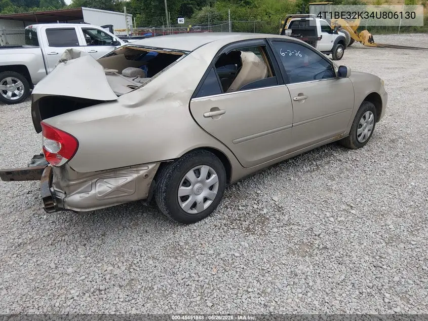 2004 TOYOTA CAMRY VIN 4T1BE32K34U806130 — фото 4