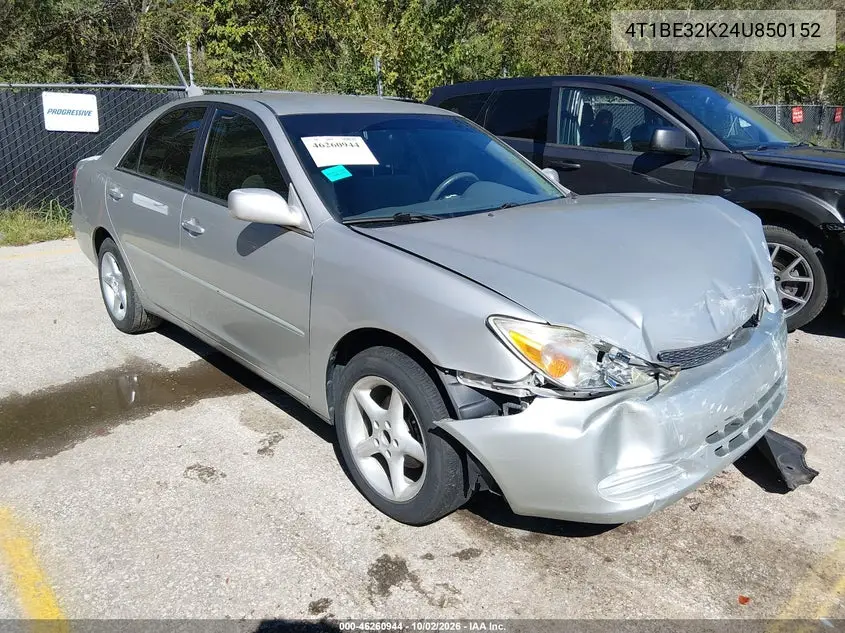 TOYOTA CAMRY 2004, VIN 4T1BE32K24U850152