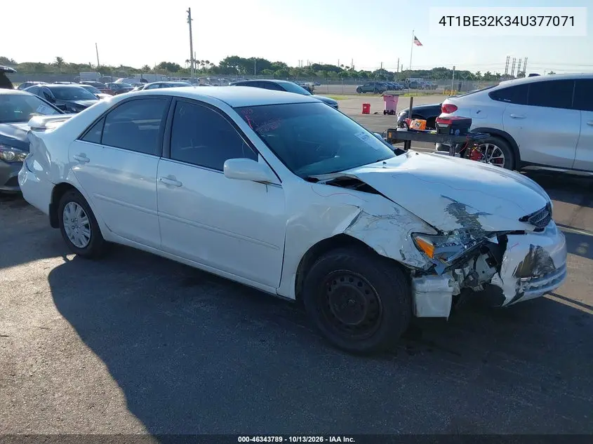 TOYOTA CAMRY 2004, VIN 4T1BE32K34U377071