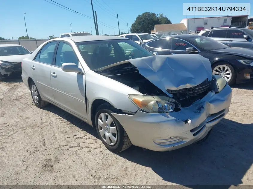 TOYOTA CAMRY 2004, VIN 4T1BE32K14U794334