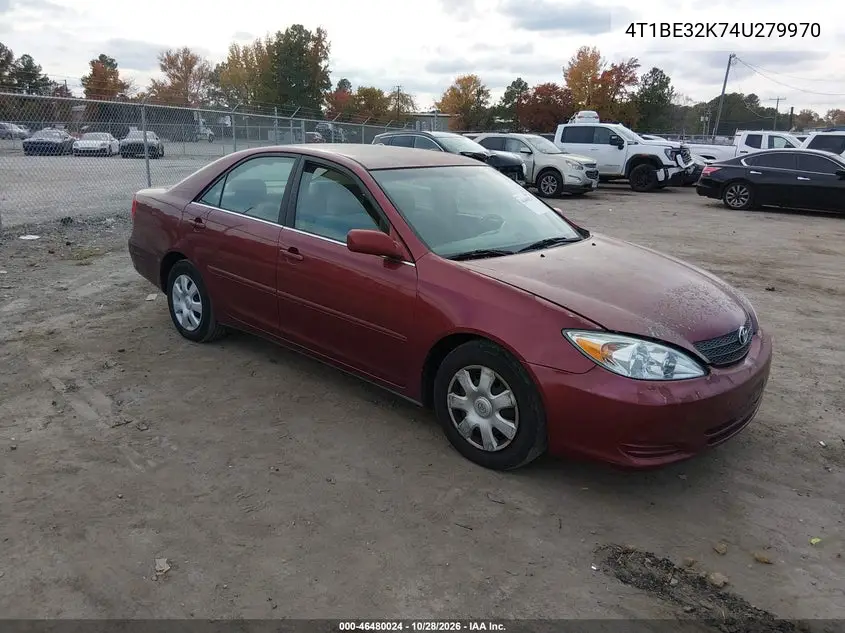 TOYOTA CAMRY 2004, VIN 4T1BE32K74U279970