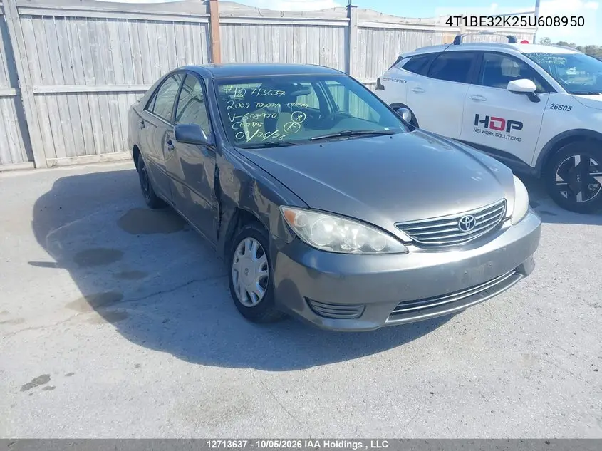 TOYOTA CAMRY 2005, VIN 4T1BE32K25U608950