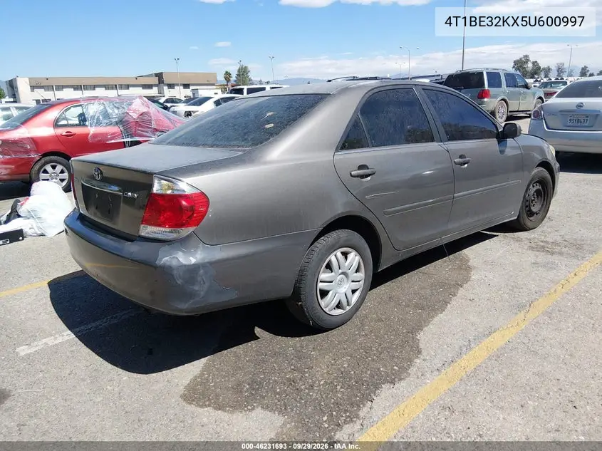 2005 TOYOTA CAMRY VIN 4T1BE32KX5U600997 — фото 4