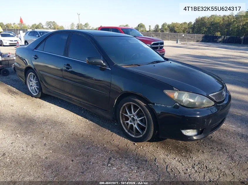 TOYOTA CAMRY 2005, VIN 4T1BE32K55U624317