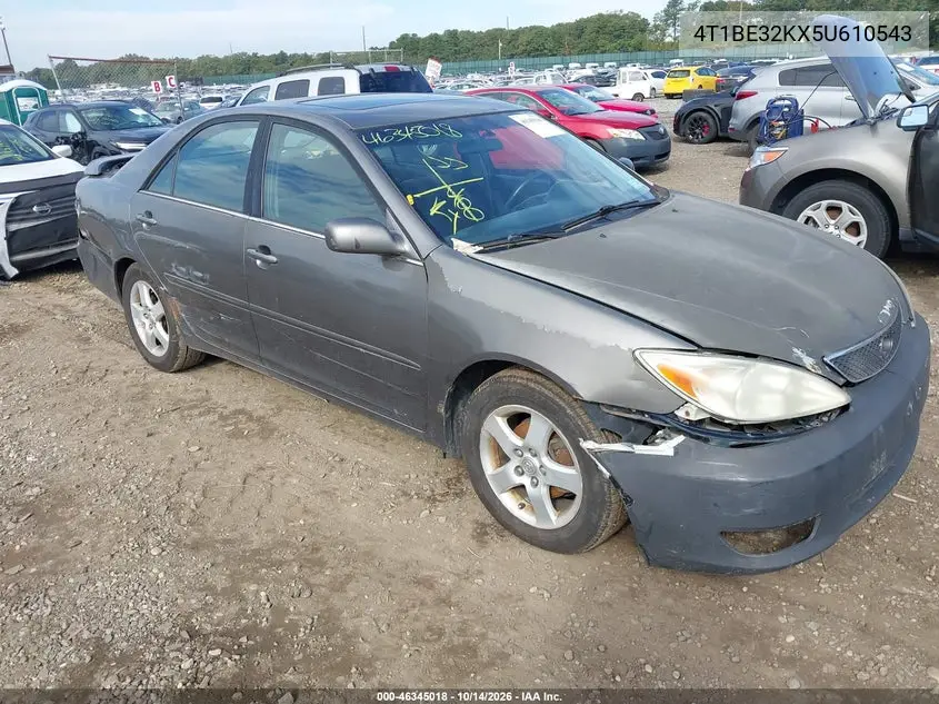 TOYOTA CAMRY 2005, VIN 4T1BE32KX5U610543