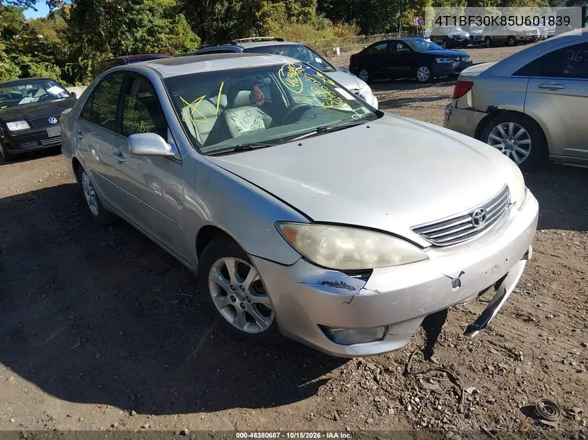 TOYOTA CAMRY 2005, VIN 4T1BF30K85U601839