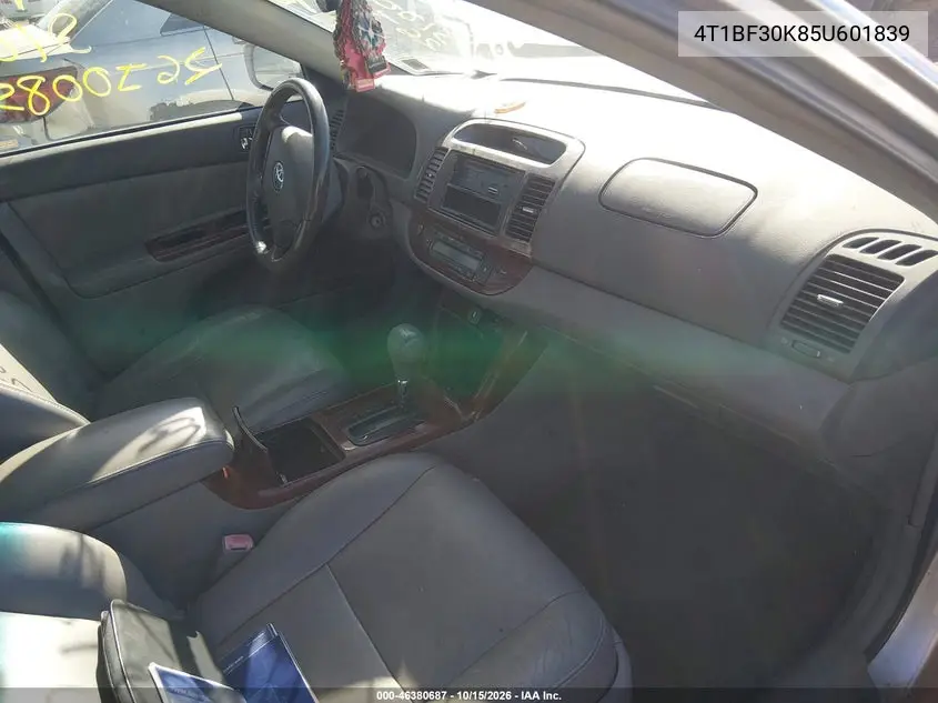 2005 TOYOTA CAMRY VIN 4T1BF30K85U601839 — фото 5