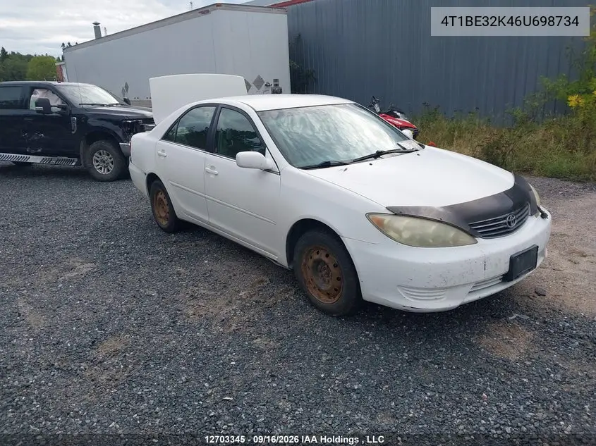 TOYOTA CAMRY 2006, VIN 4T1BE32K46U698734