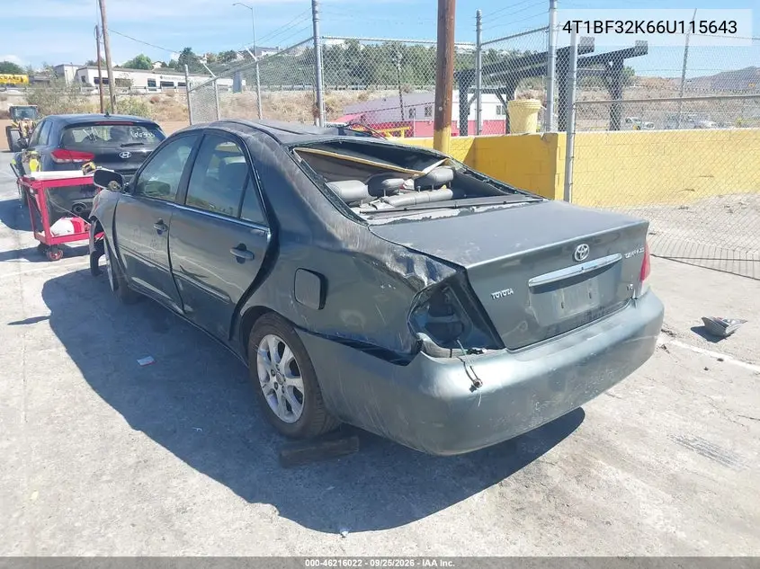 2006 TOYOTA CAMRY VIN 4T1BF32K66U115643 — фото 3