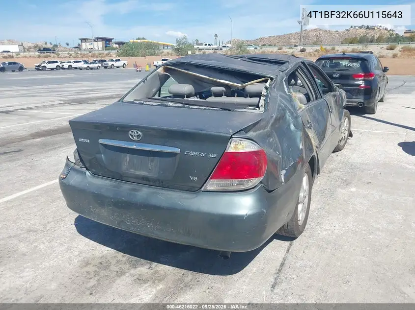 2006 TOYOTA CAMRY VIN 4T1BF32K66U115643 — фото 4