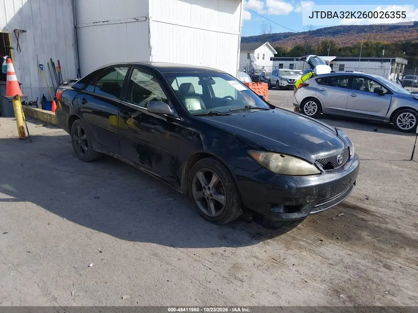 TOYOTA CAMRY 2006, VIN JTDBA32K260026355