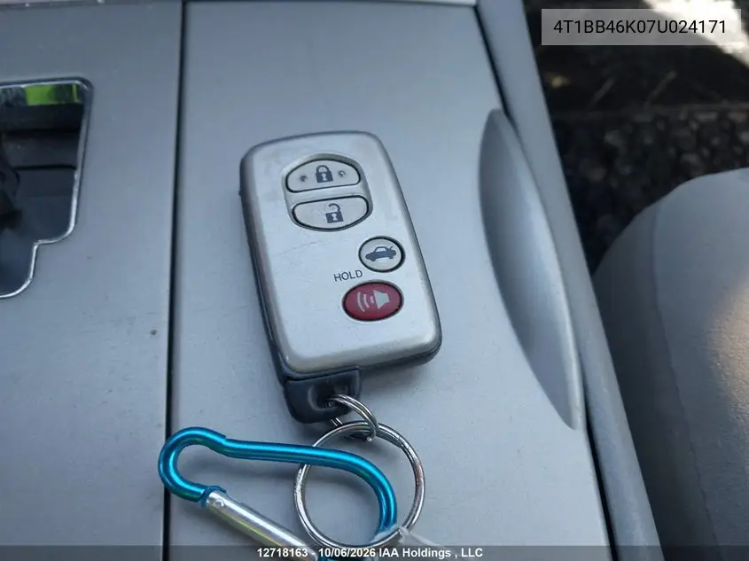 2007 TOYOTA CAMRY VIN 4T1BB46K07U024171 — фото 11