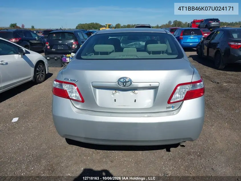 2007 TOYOTA CAMRY VIN 4T1BB46K07U024171 — фото 16