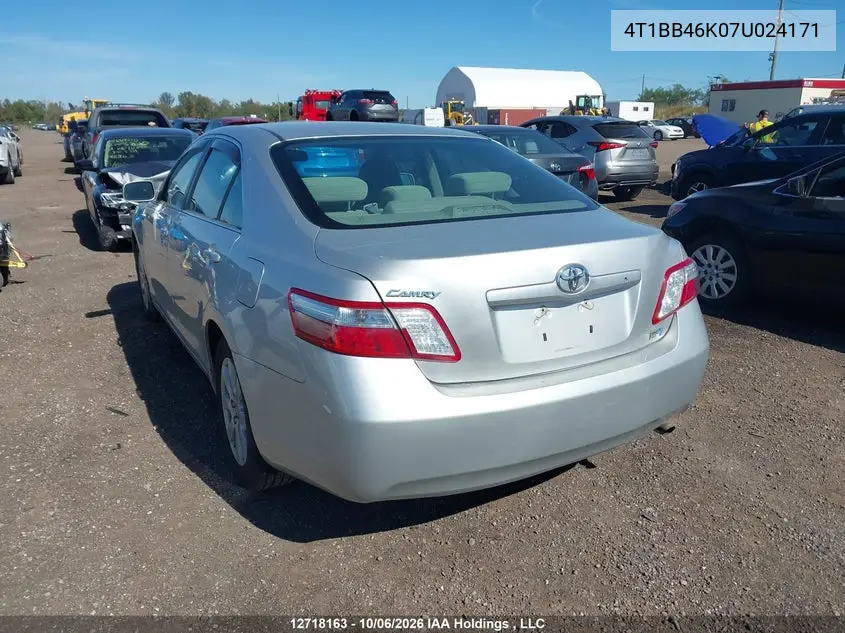 2007 TOYOTA CAMRY VIN 4T1BB46K07U024171 — фото 3