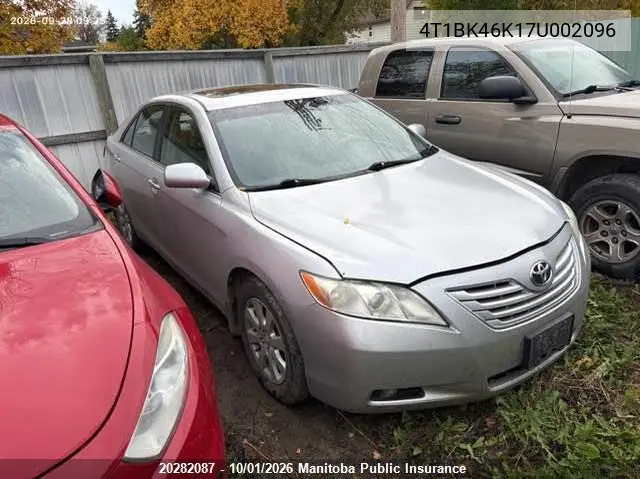 TOYOTA CAMRY 2007, VIN 4T1BK46K17U002096
