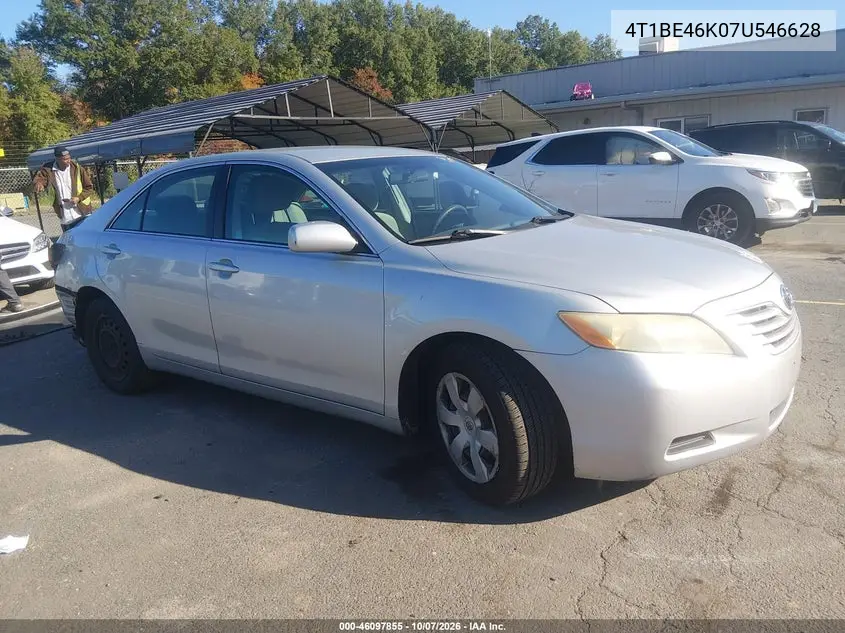 TOYOTA CAMRY 2007, VIN 4T1BE46K07U546628