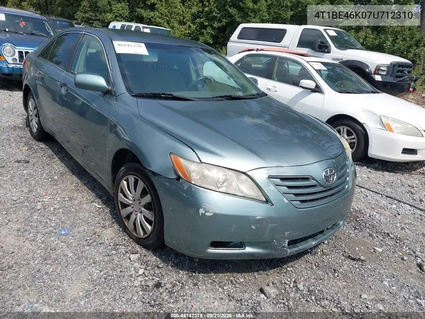 TOYOTA CAMRY 2007, VIN 4T1BE46K07U712310