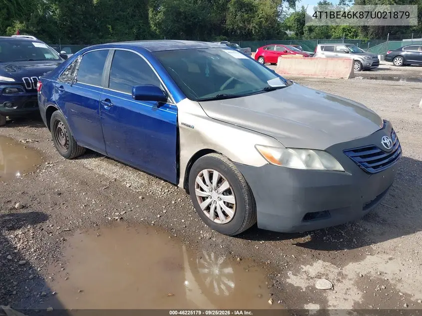 TOYOTA CAMRY 2007, VIN 4T1BE46K87U021879