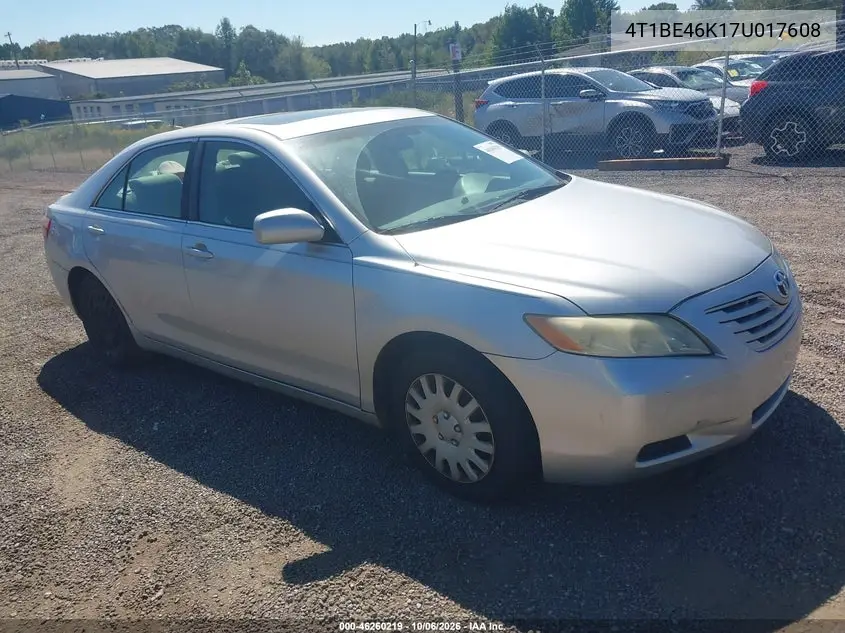 TOYOTA CAMRY 2007, VIN 4T1BE46K17U017608