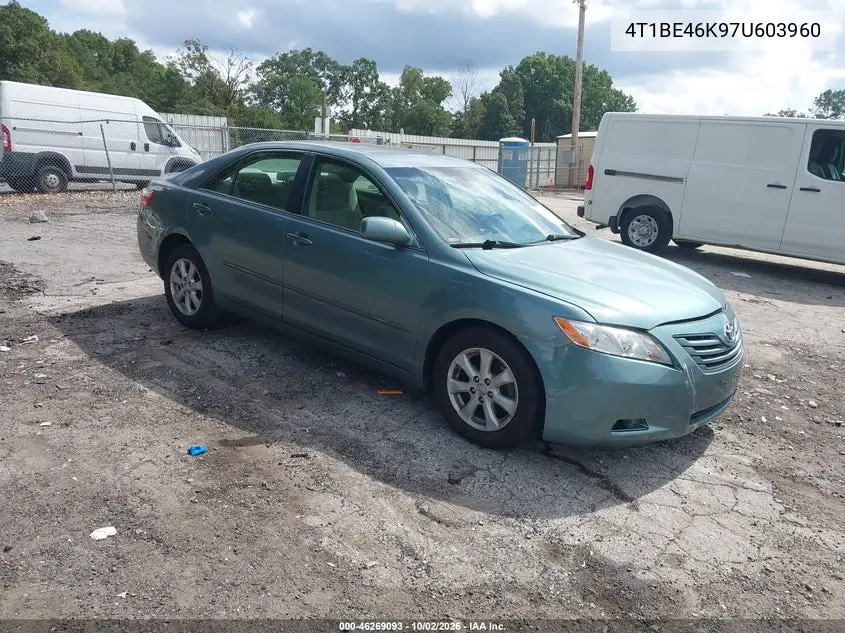 TOYOTA CAMRY 2007, VIN 4T1BE46K97U603960